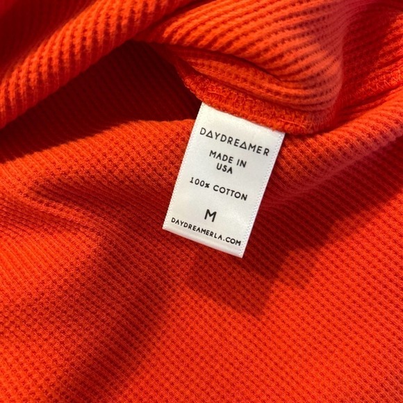 Daydreamer Solid Notch Neck Thermal in Burnt Red Pigment - Picture 6 of 6